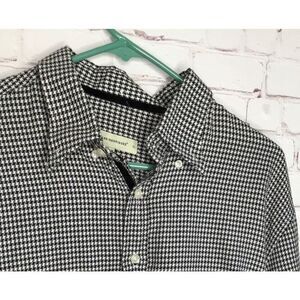 Wilke-Rodriguez‎ Mens Button Up Shirt  Black/White Houndstooth Long Sleeve Sz XL